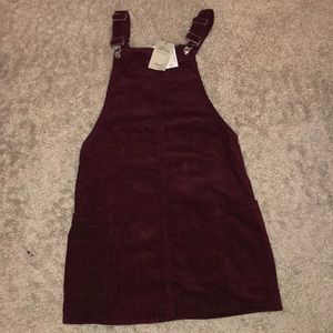 Trendy Overall Burgundy Dress